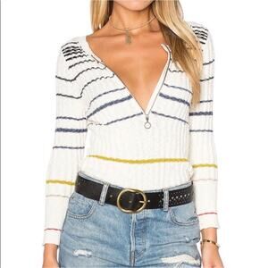 Free People / Rossi Striped Ribbed Pullover / Sz s